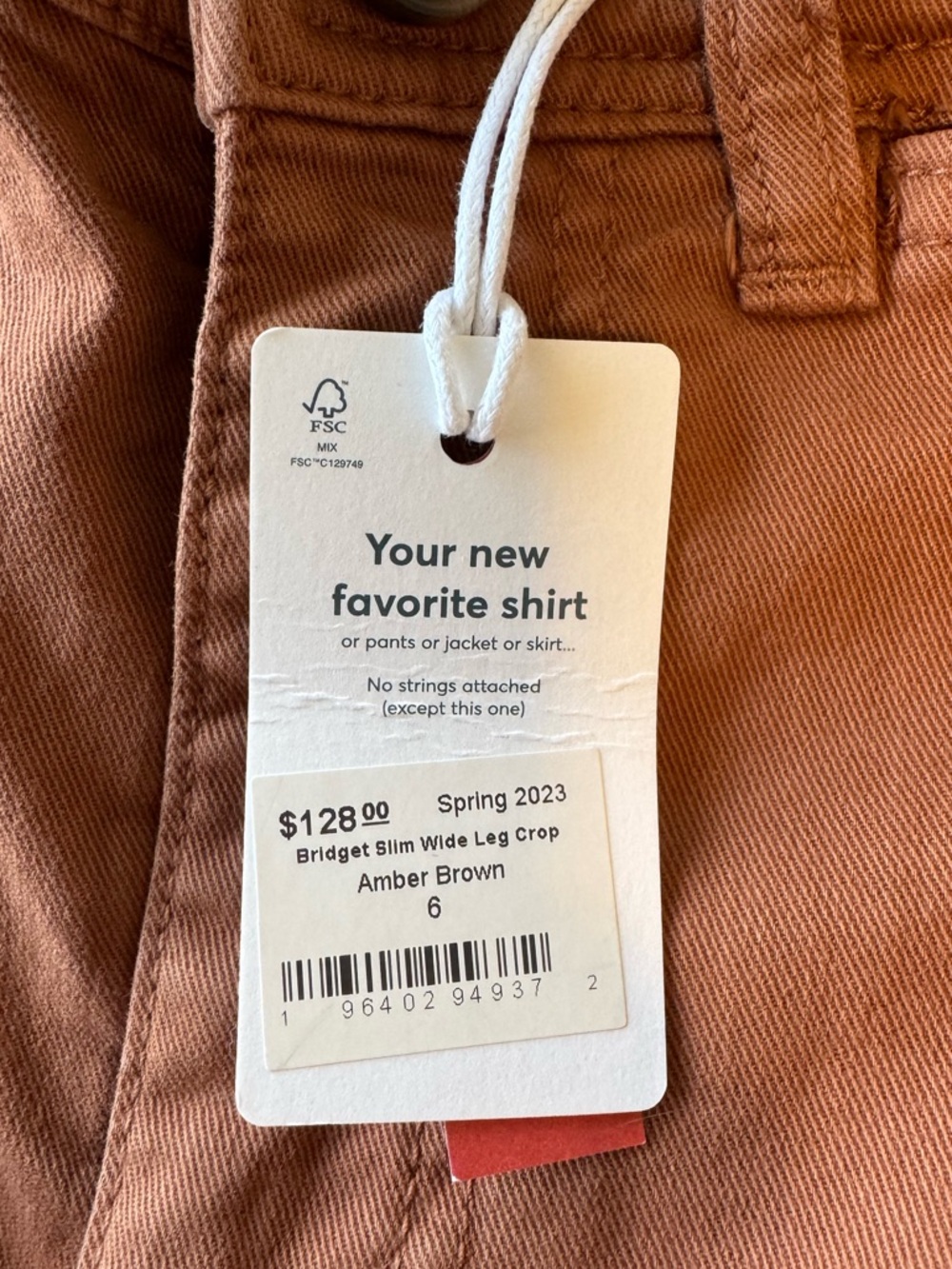 Marine Layer Wide Leg Pants in Rust - Picture 6 of 6